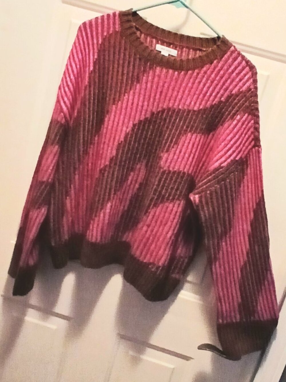 Pink & Brown Animal Print Sweater